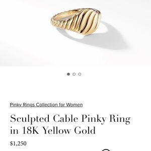David Yurman sculpted cable pinky ring